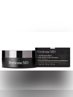 Perricone MD Cold Plasma Plus+ Daily Detox Clay Cleanser in Black and White